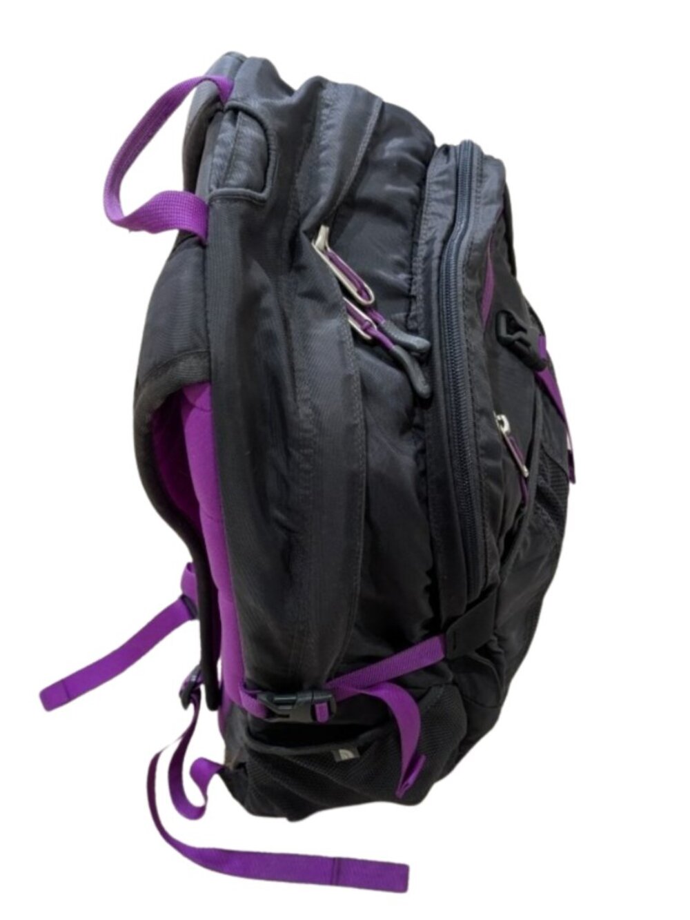The North Face Womens Recon Backpack Grey Purple Laptop Sleeve Daypack 20" - Picture 7 of 13